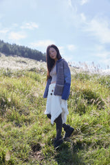 MELANGE KNIT JACKET (NAVY)