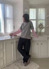 (UNISEX) ノンフェード インディゴ ワイド デニム (S-L)