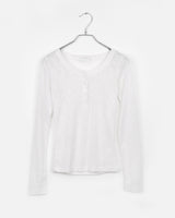 リベッドボタンラウンドネックロングスリーブTシャツ