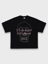 LINE SKULL TEE - BLACK