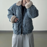 Boer fur lining denim mustang