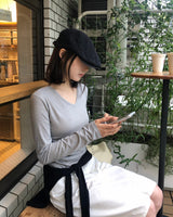 [ORIGINAL] Tika Pigment V-Neck Long-Sleeve T-Shirt