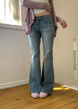 PINK STITCH LOW BOOTS CUT DENIM