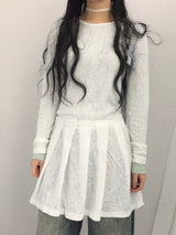 line and pleated dress