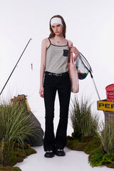 STRIPE POCKET POINT SLEEVELESS [NAVY]