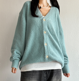 5-BUTTON ANGORA OVERSIZED LOOSE CARDIGAN 🖤 UNIQUE WINTER TOP ZIP-UP