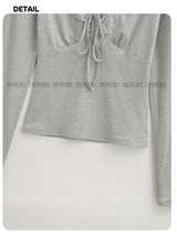 Pure Designer Lace V-neck Long Sleeve T-shirt