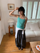 Ibe Balloon Wide Cut Nylon Banding Pants