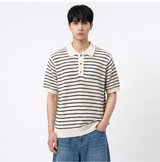 Overfit Stripe Collar Knit Ivory