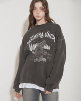 スノーレオパードプリントスウェットシャツ [brushed] [BLACK]