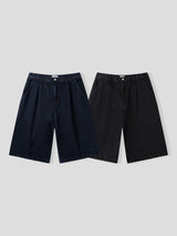Or one-tuck burmuda denim 2color