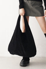 Dot-On Reversible Suede Shoulder Bag