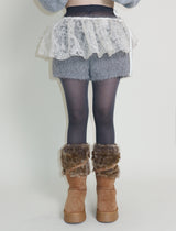 Kina Bendable Angora Fur Micro Shorts (Angora Fur Fabric)