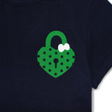Heartlock Dot Crop T-shirt (Navy)