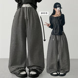 Petz Waist Color Stripe Back Pocket Patch Banding Wide Pants
