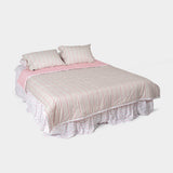 Borderline Pattern Reversible Summer Comforter - Pink stripe - Q size