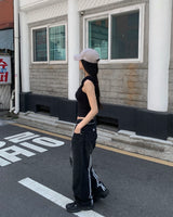 (Unisex) トラックデニムパンツ
