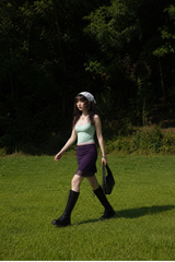PLUM VEIL MIDI SKIRT