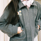Twill Badge ジャケット - チャコール