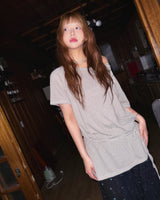 (3color) Sheer Stripe Loose Fit Soft Short Sleeve Tee