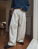 Matty Wool Deep Tuck Wide Slacks