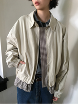 Petit check frill blouson (2color)