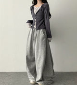 Sharo Layered Slim Fit Button Long Sleeve Cardigan