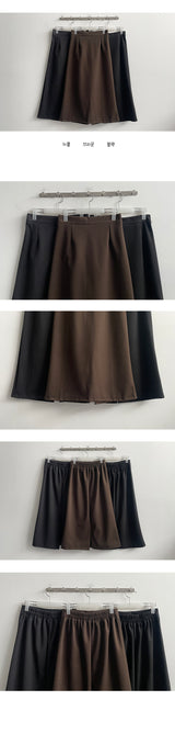 Blver wool back slit long skirt