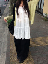Sento Pintuck Lace Bustier Sleeveless One Piece