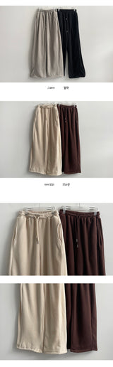 Chelsea string banding fleece wide pants