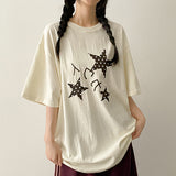 ドットスター グラフィックボクシー半袖Tシャツ (4 colors)