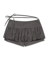 チェッカード パンプキン スカートパンツ(GREY)