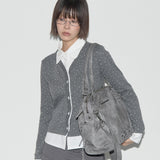 ベルト付きウォッシングレザーバッグ (Gray) F25QE990