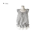 Poupo Lace Layered Scrunchie Check Sleeveless