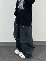 eyelet stud cargo balloon pants