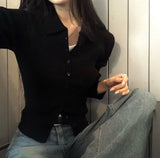 [BELLIDE MADE] Vivid, collar neck rib knit cardigan