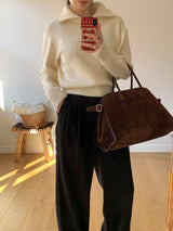 [MADE] [Wool Napping] Winter Warm ピンタックワイドスラックス