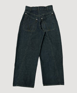 COLOR BLEACH WIDE DENIM PANTS