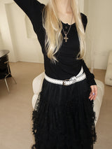 maxi lace skirt