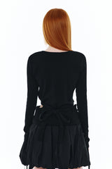 BELT-STRAP CARDIGAN BLACK