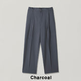 Summer double pleated wide slacks
