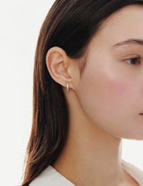 26SS★ Essence Silver (P) Tennis One-Touch Earrings XS