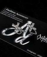 Cross cubic chain earrings