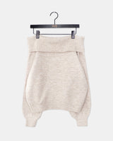 Jeune Off-Shoulder Loose-Fit Long Sleeve Knit