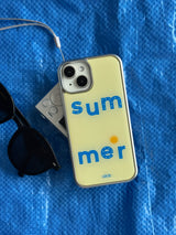 SUMMER LEMON BLUE Silver Epoxy Case