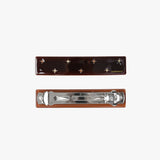 CELLULOSE SQUARE CUBIC HAIR PIN (DEEP BROWN)