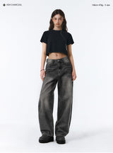 BTB : BREEZE WASHING JEANS [ASH CHARCOAL] [UNISEX]