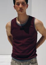 Reverse labeling sleeveless(Burgundy)