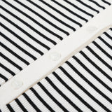 Stripe pique rib t-shirt (BLACK)
