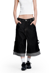 Buckle Denim Shorts
